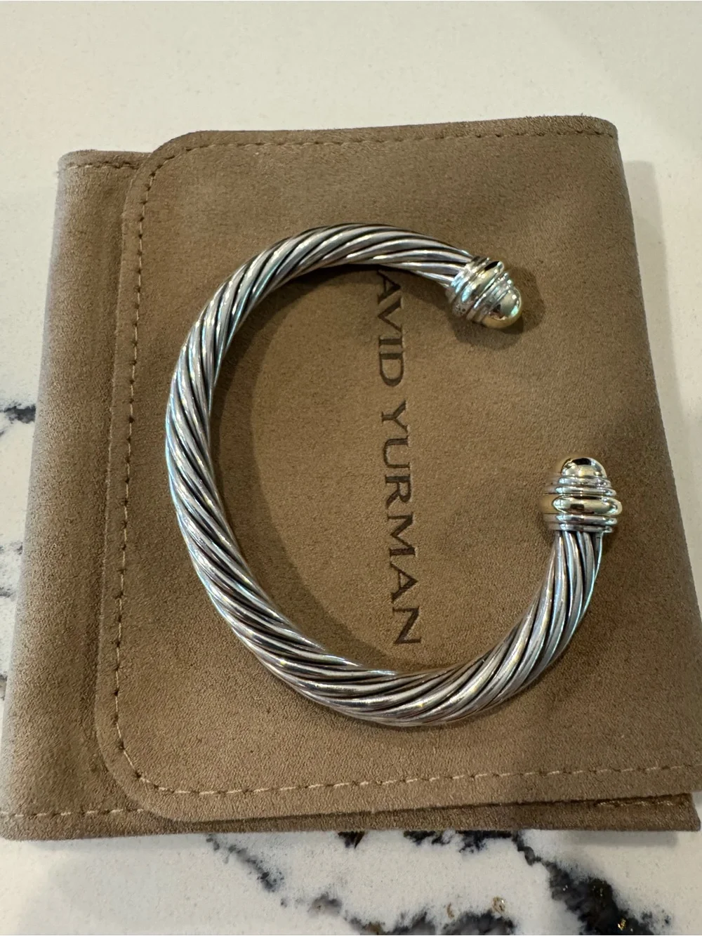 David Yurman Silver Cable Classic Cuff Bracelet